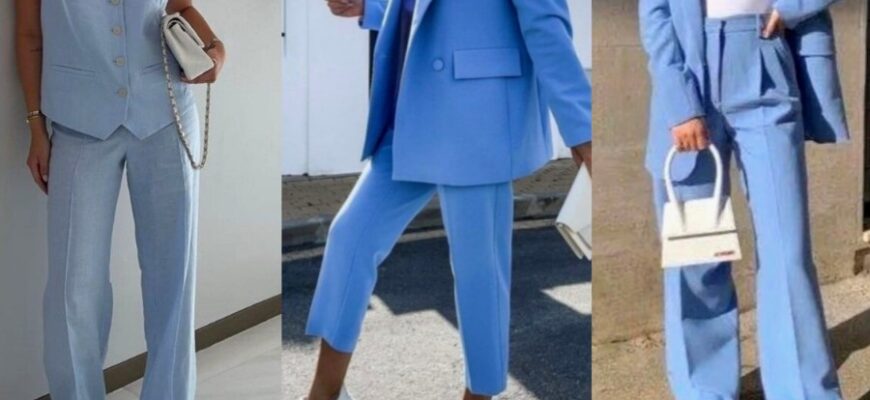 Зручні та стильні поєднання: як і з чим носити голубі штани