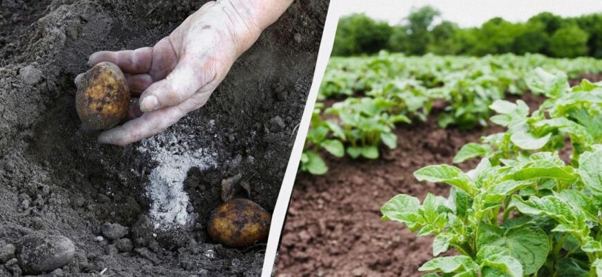 Посипання картоплі золою при посадці: користь і рекомендації