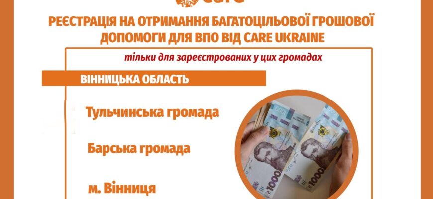 Грошова допомога від Care Ukraine: підтримка у складні часи