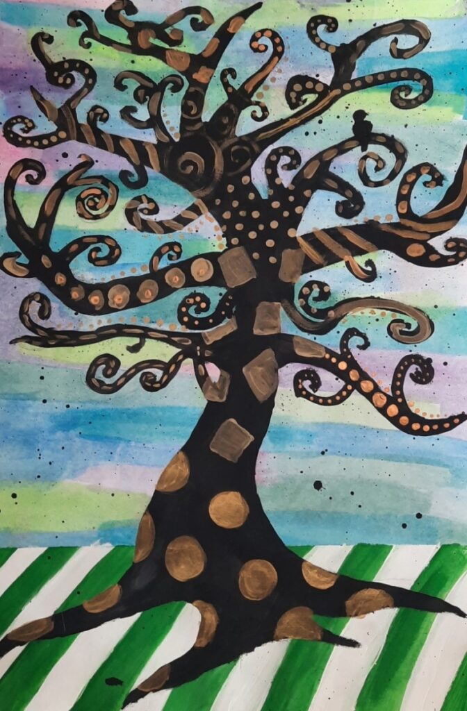 Дерево в стилі мандала