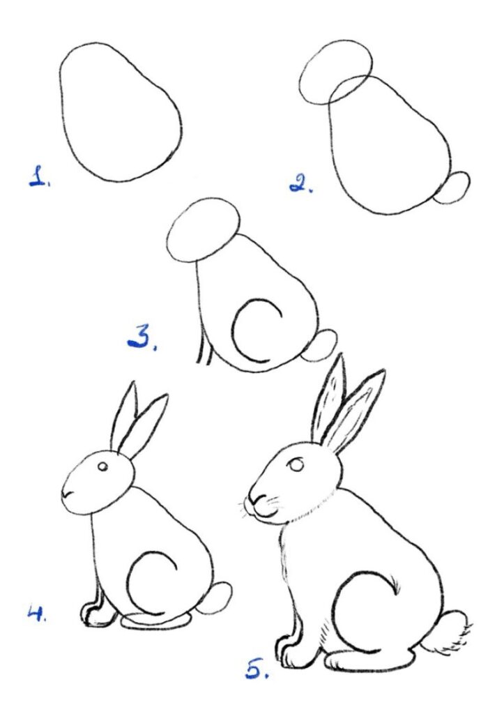 Дитячий малюнок кролика