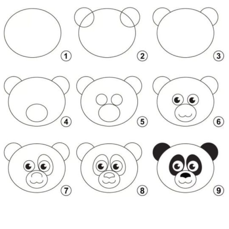 панда олівцем