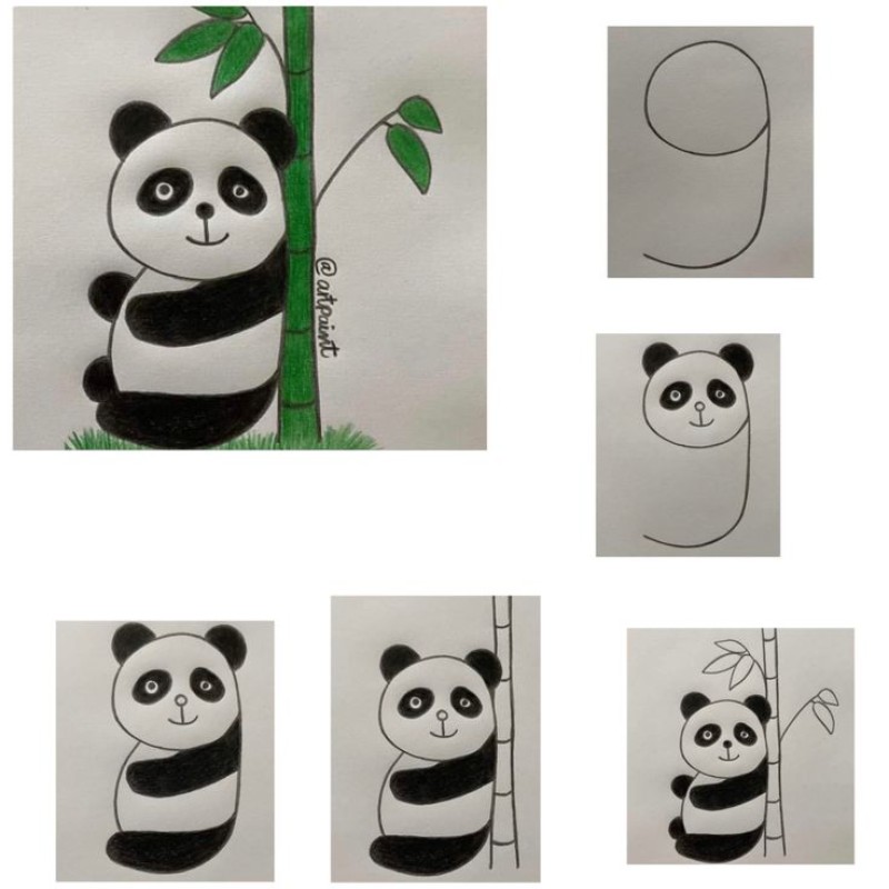 панда по клітинкам