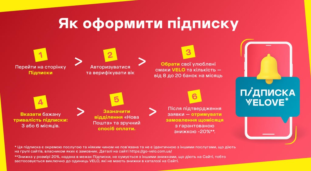 Як оформити підписку VELOVE*