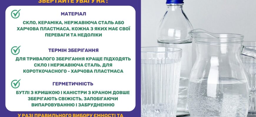 Оптимальні способи зберігання питної води: вибір правильного контейнера